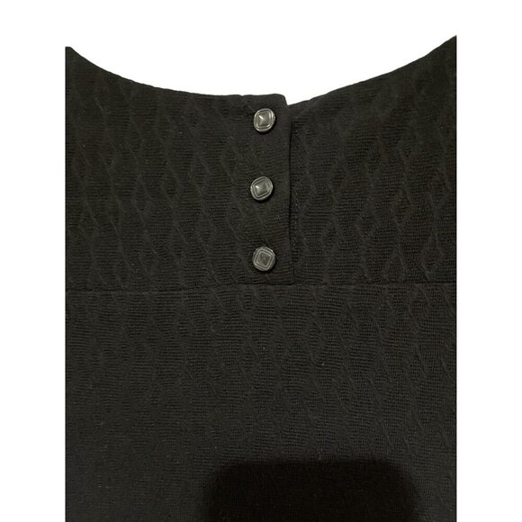Maeve Anthropologie Black Textured Short Dress Size Small 3-Button Back Accent - Picture 4 of 10